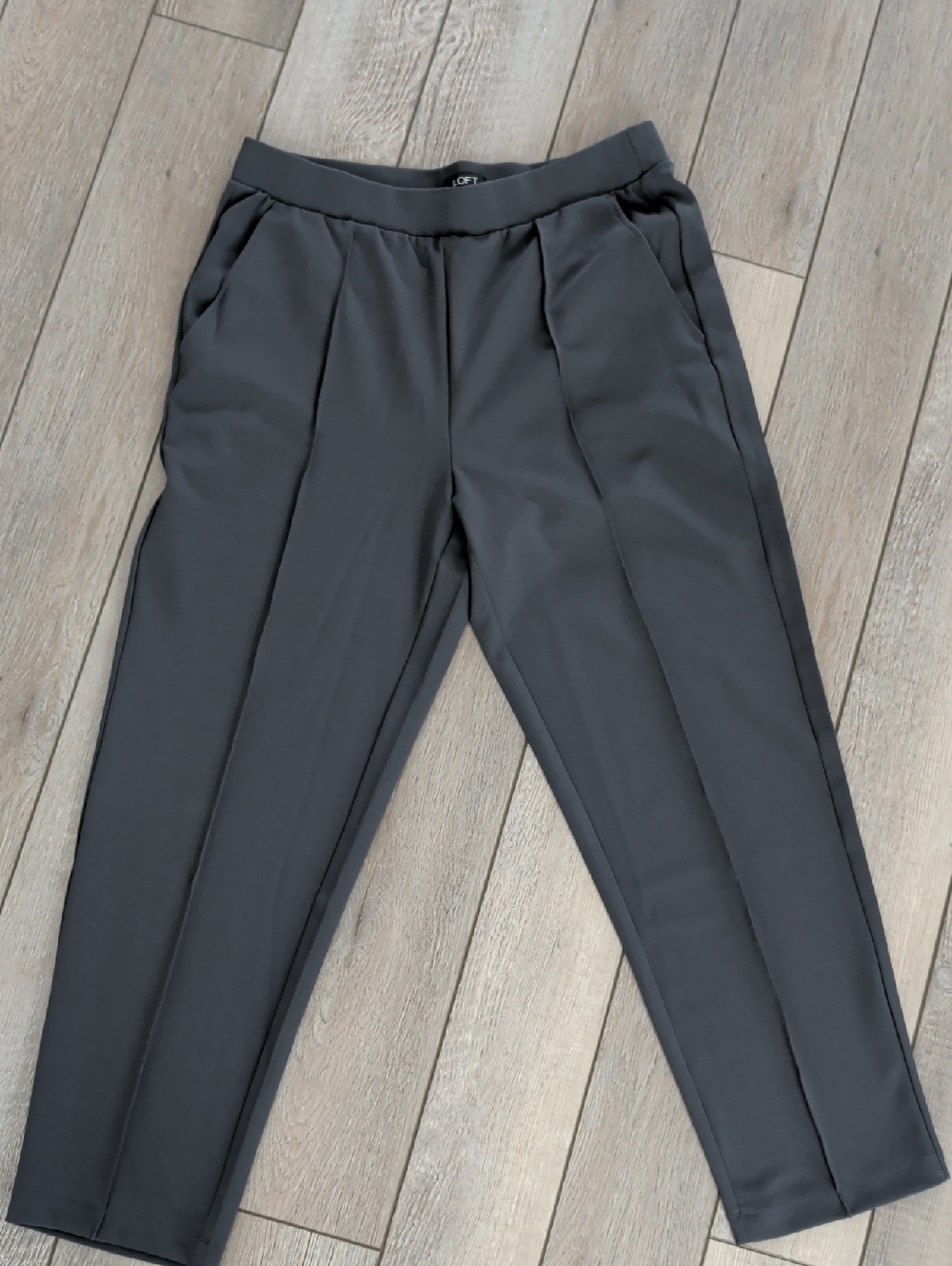 LOFT Charcoal Slim Pleated Trousers NWOT